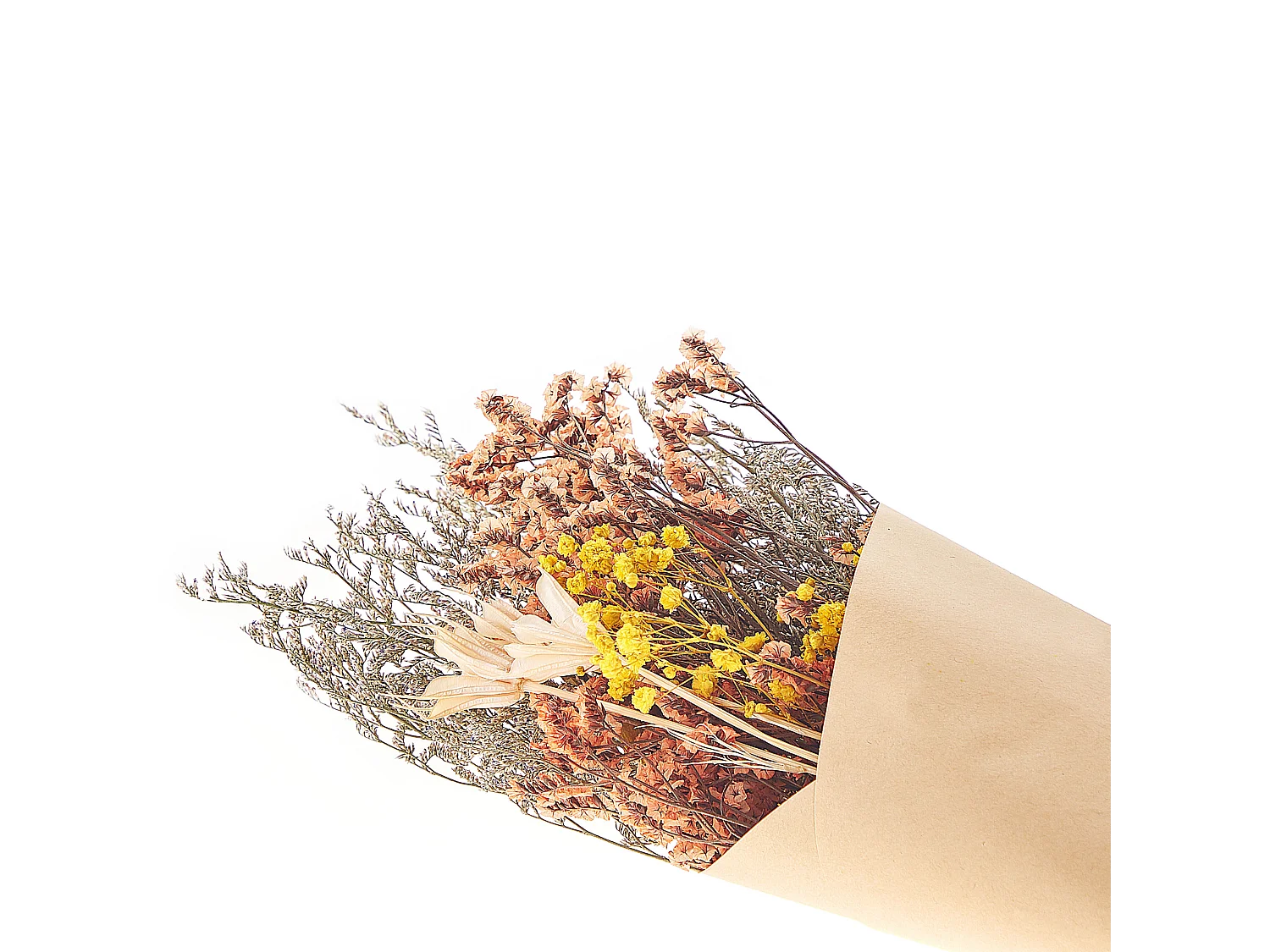 Droogbloemen boeket 65 cm oranje en geel CARTAYA