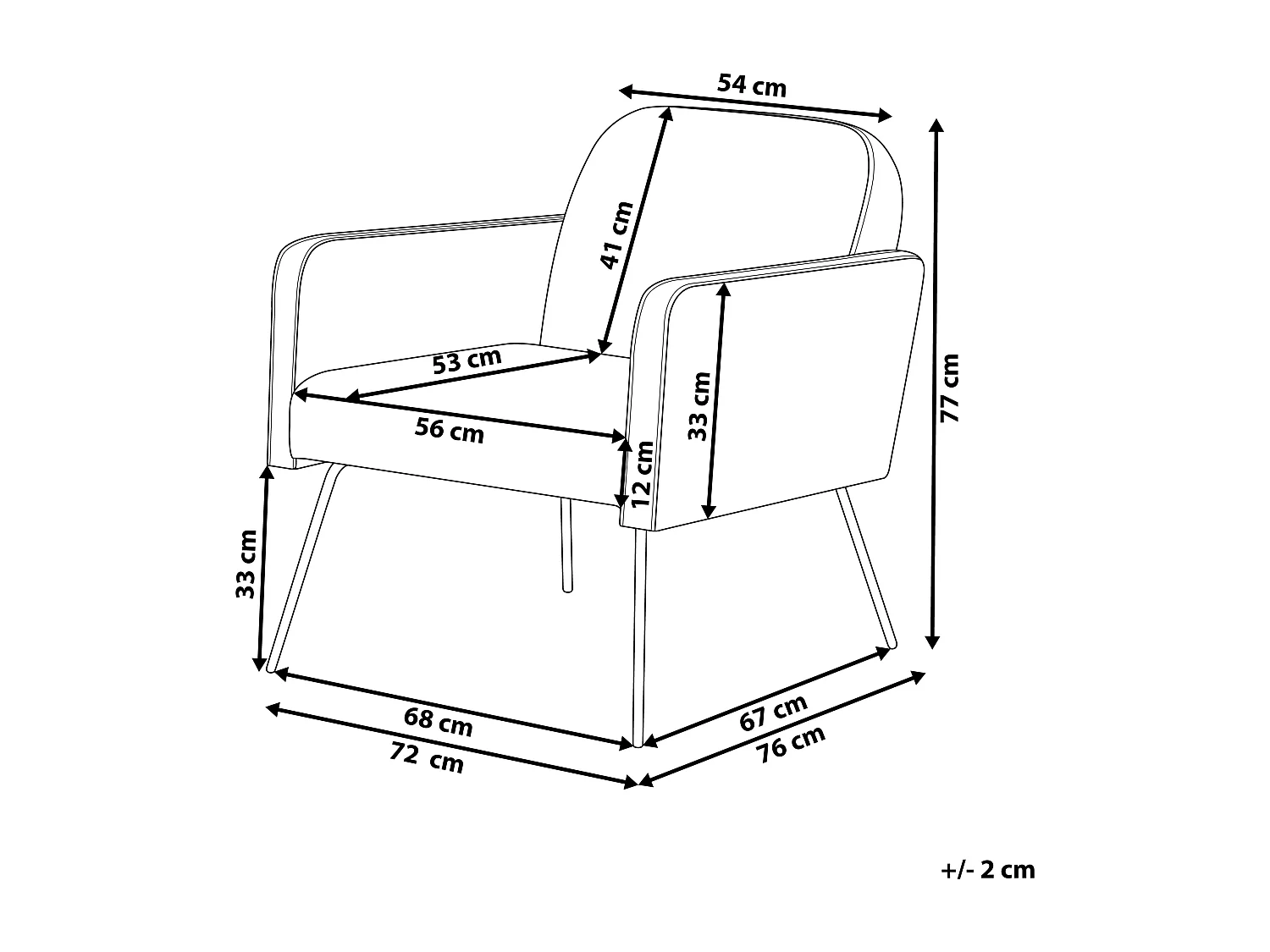 Fauteuil NARKEN Velours côtelé Crème