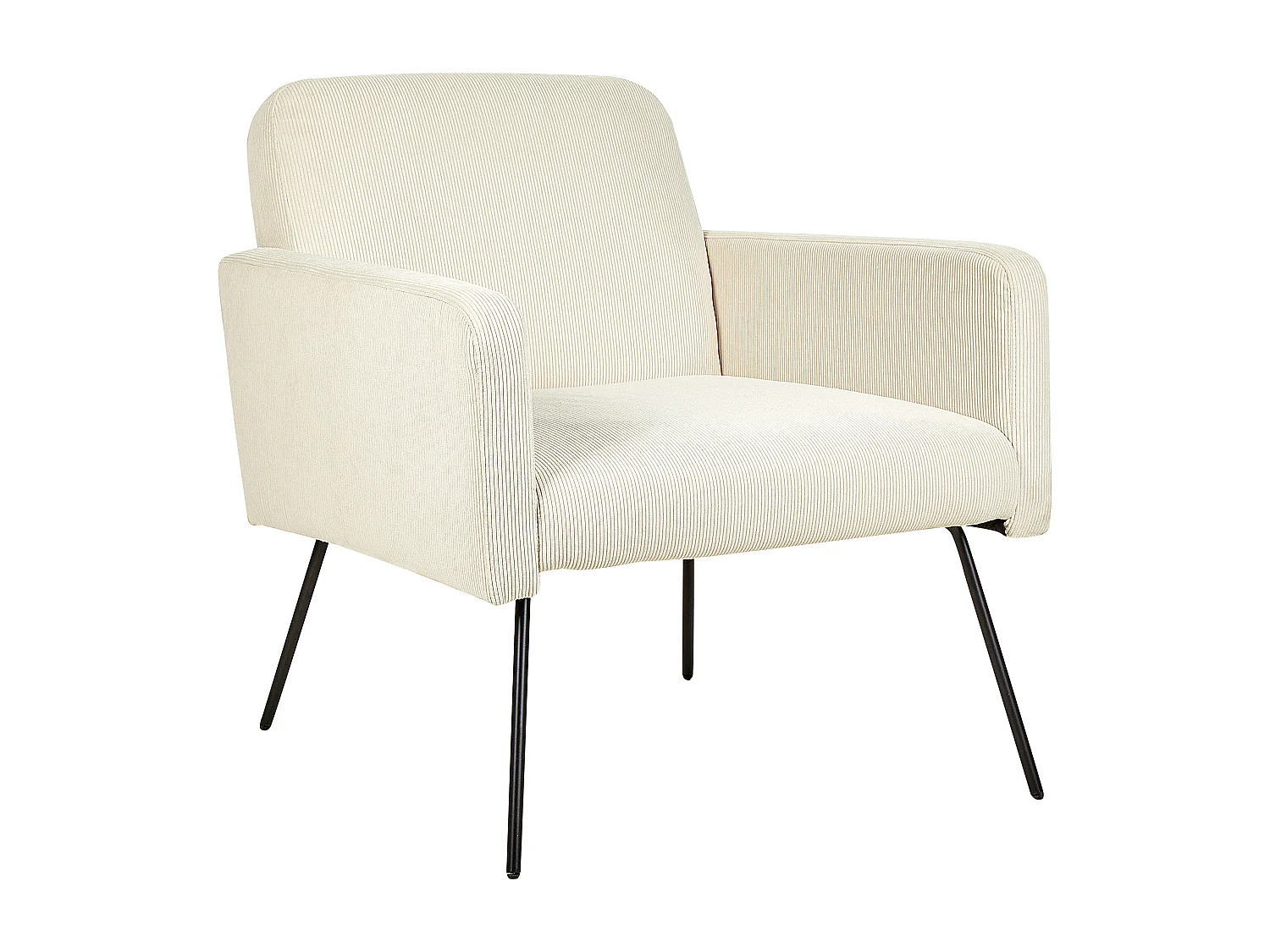Fauteuil NARKEN Velours côtelé Crème
