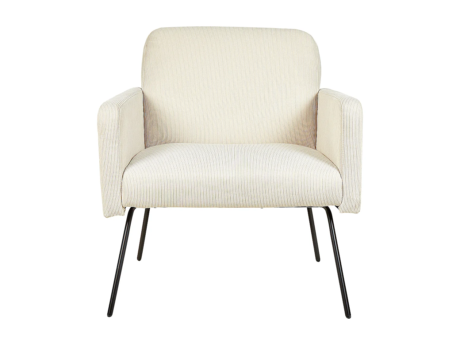 Fauteuil NARKEN Velours côtelé Crème