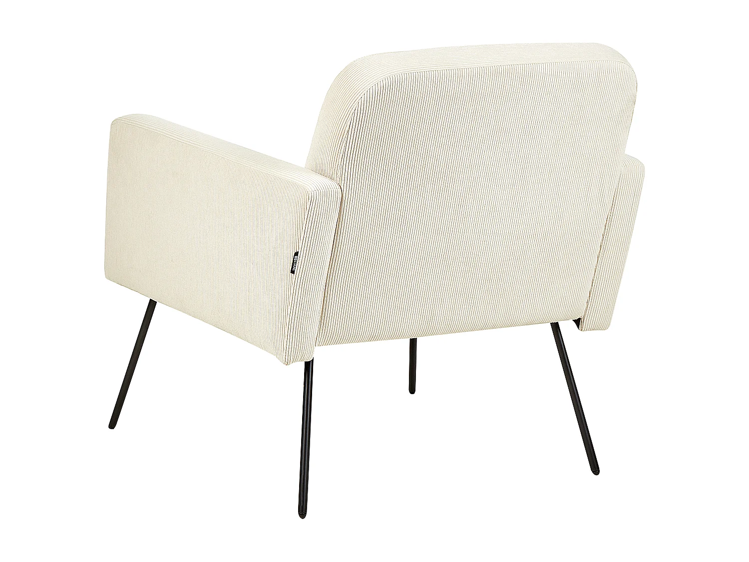 Fauteuil NARKEN Velours côtelé Crème