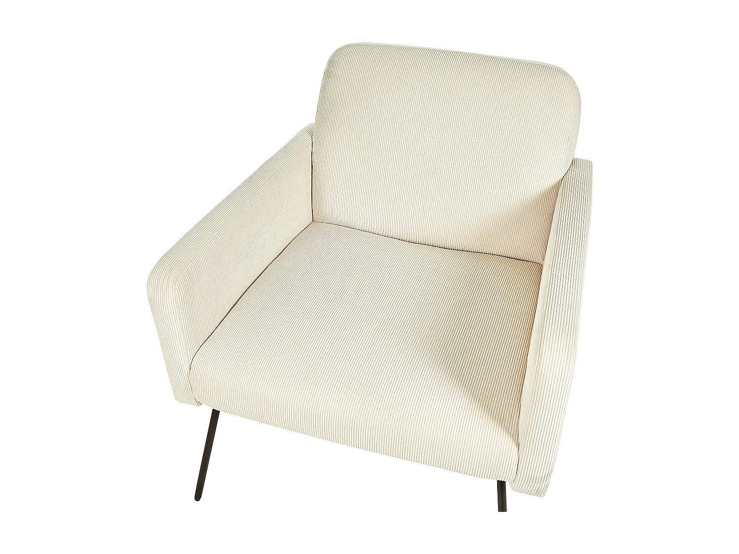 Fauteuil NARKEN Velours côtelé Crème