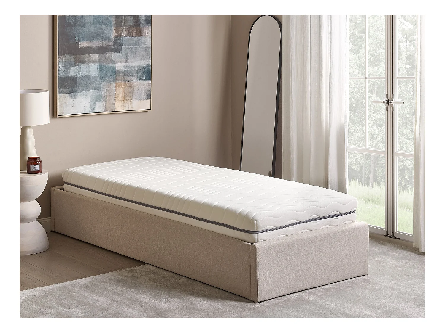 Matratze Memory Foam 80 x 200 cm mittelfest weiß abnehmbarer Bezug Jolly