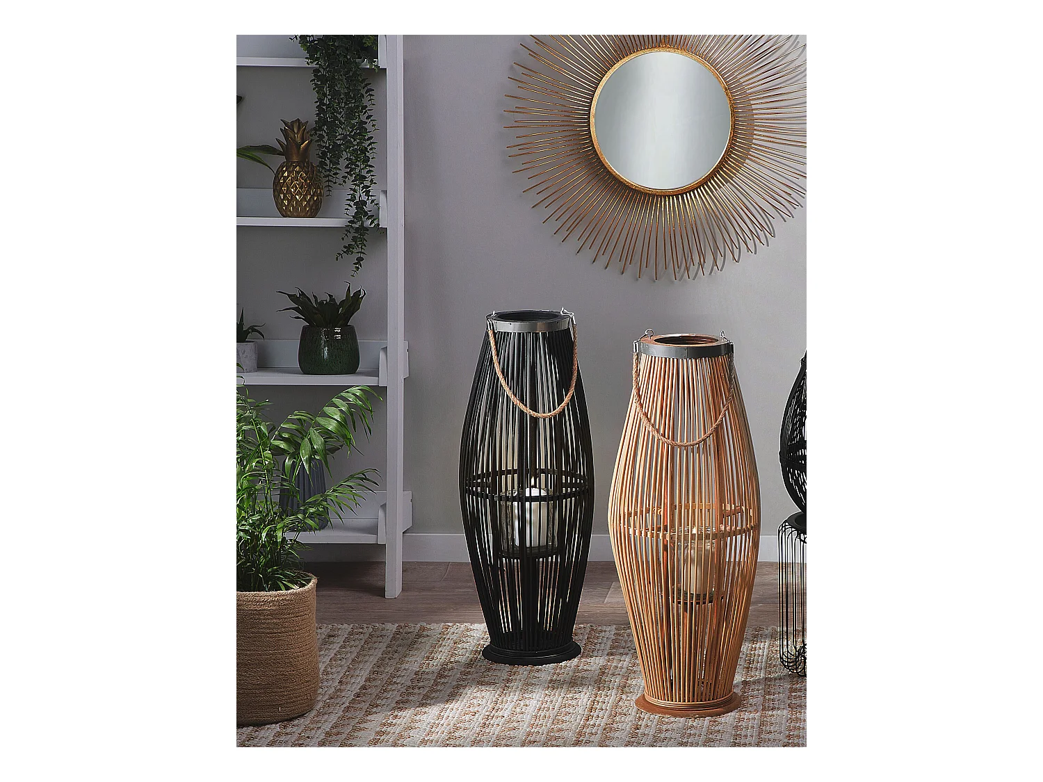 Lanterne TAHITI Bambou 72 cm Noir