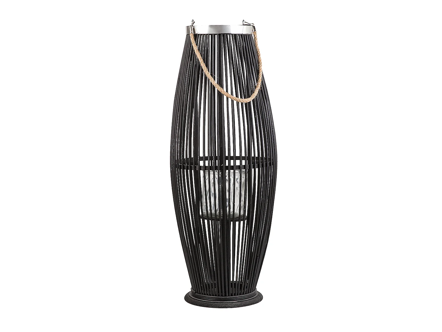 Lantern TAHITI Bamboo 72 cm Black