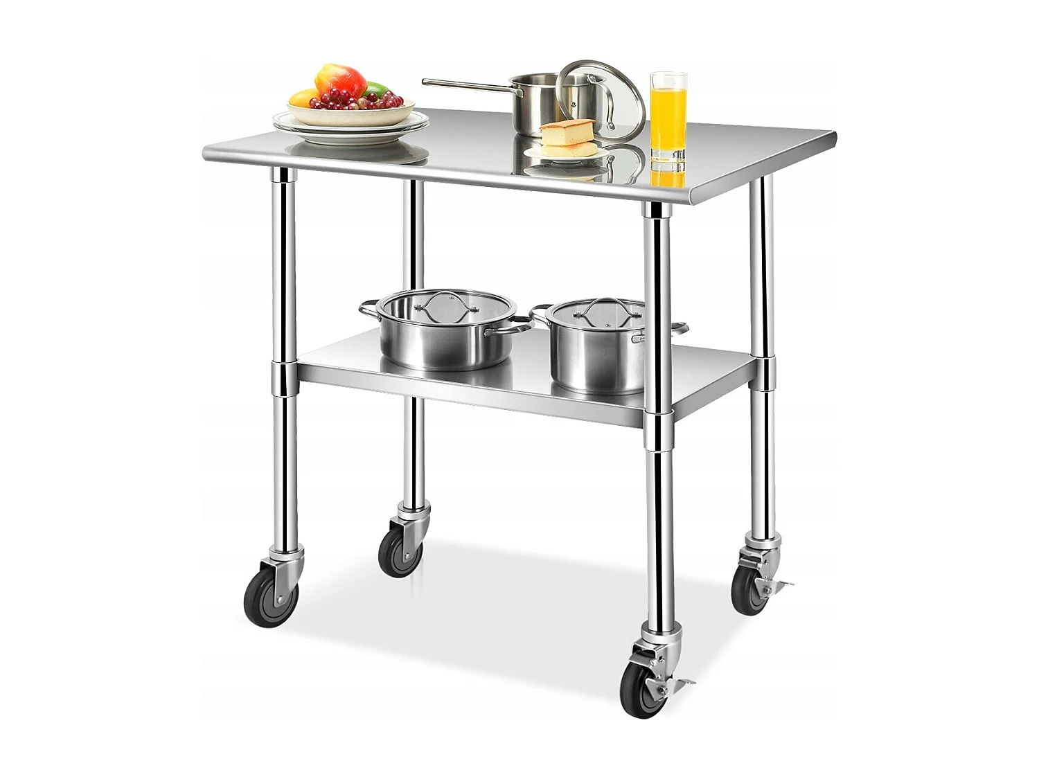 Edelstahltisch Arbeitstisch Küchentisch Edelstahl Silbrig 91,5 x 61 x 88,5 cm