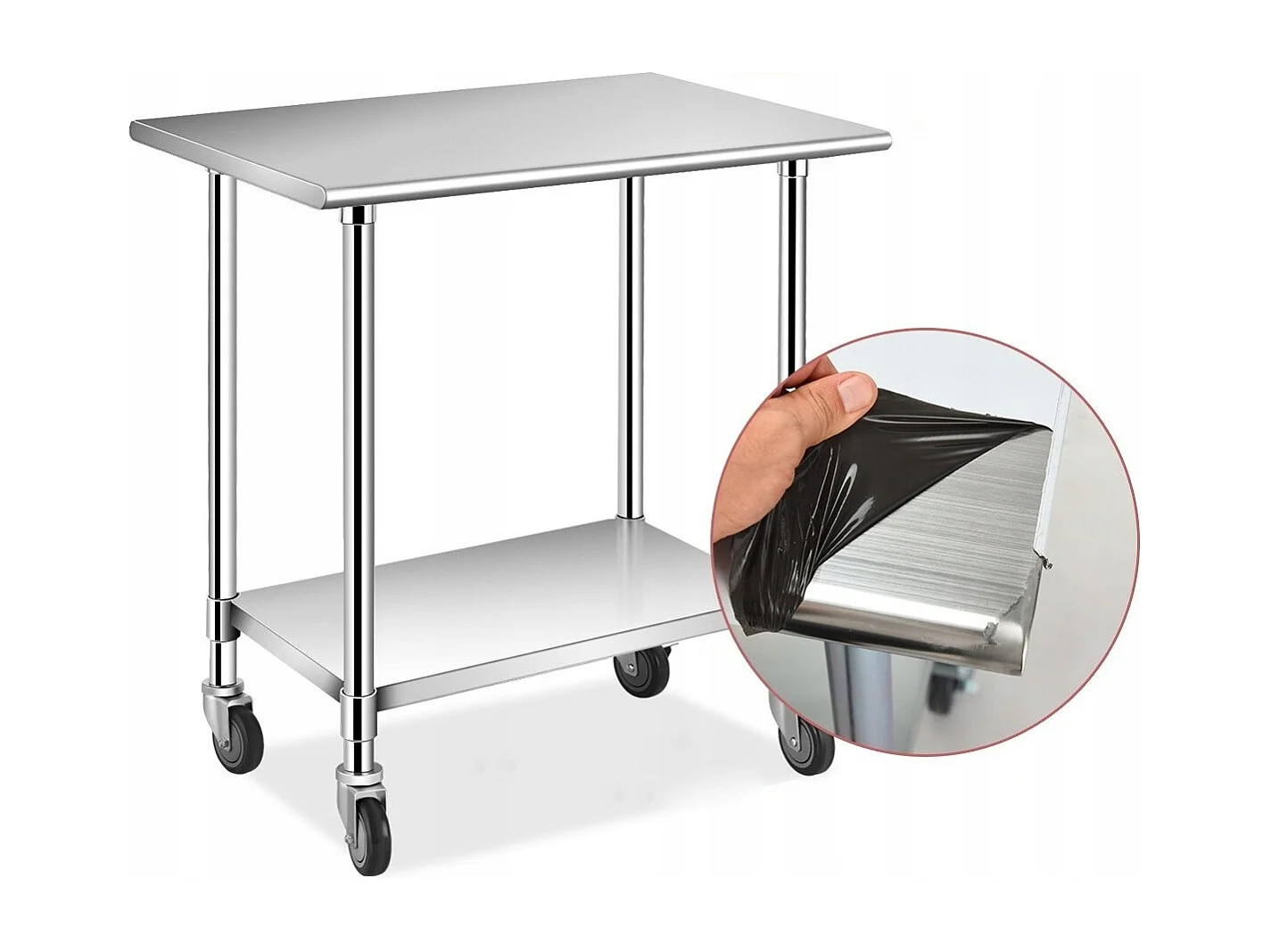 Edelstahltisch Arbeitstisch Küchentisch Edelstahl Silbrig 91,5 x 61 x 88,5 cm