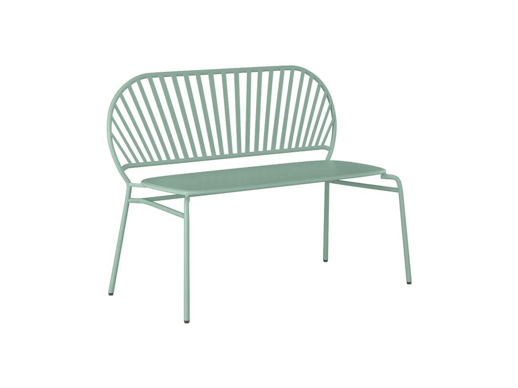 Banc de jardin en métal - Vert amande - CEDEIRA de MYLIA