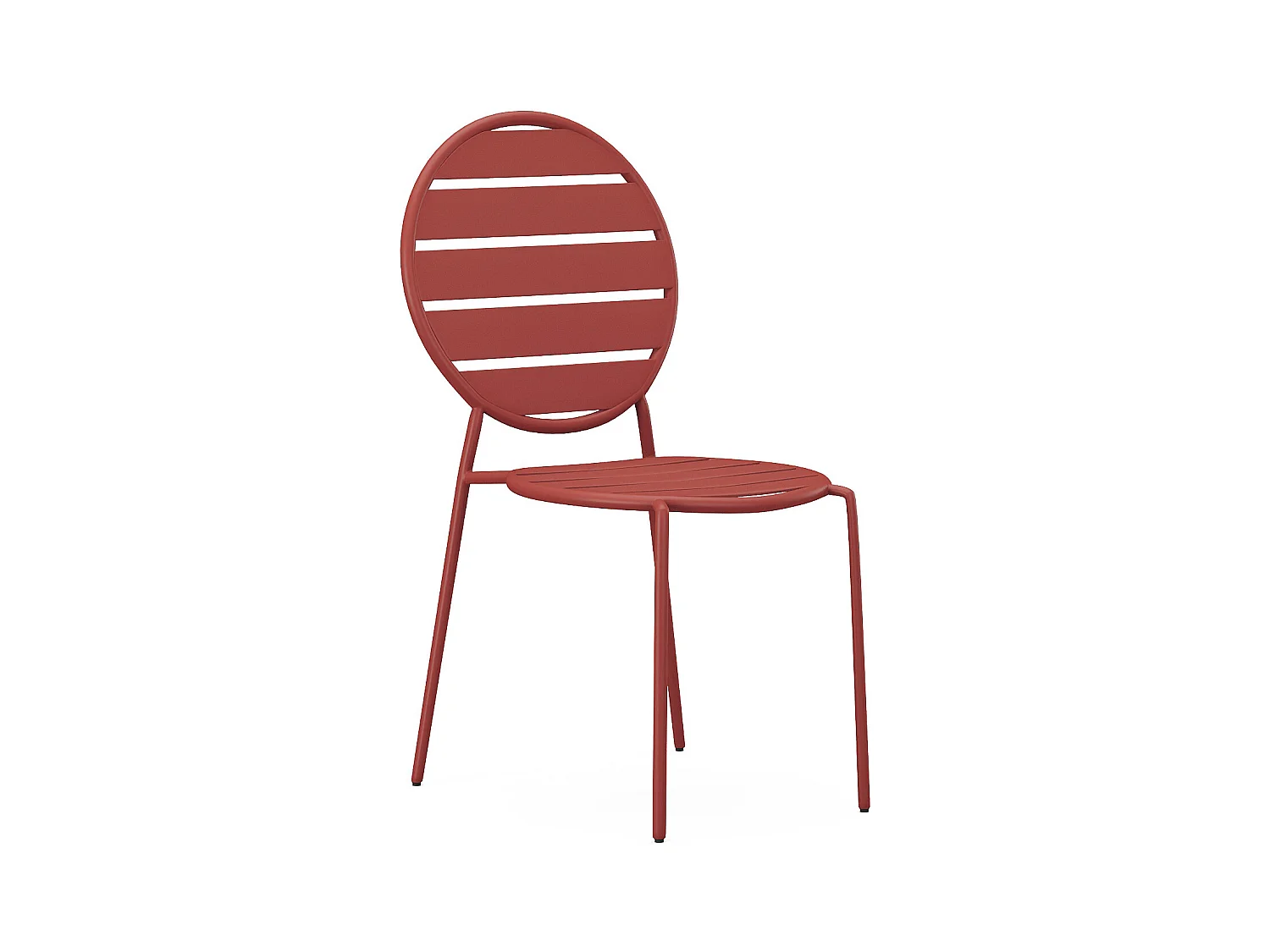 Conjunto de 4 sillas de jardín apilables de metal - Terracota - MONTEFARO de MYLIA