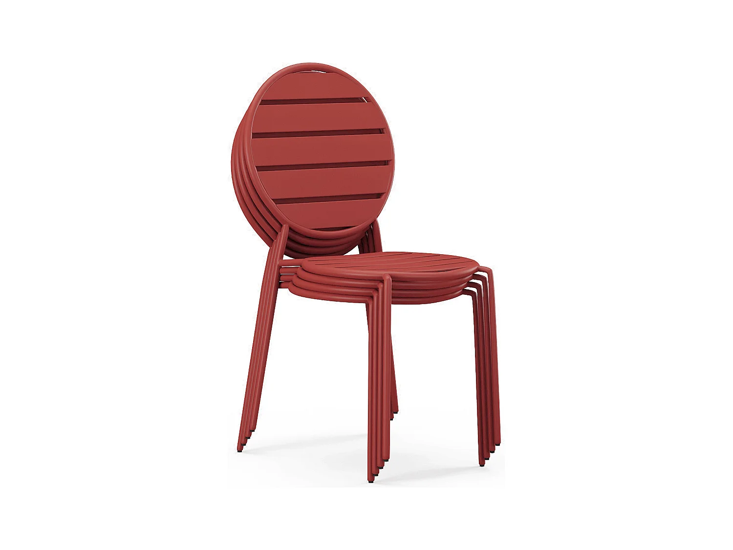 Conjunto de 4 sillas de jardín apilables de metal - Terracota - MONTEFARO de MYLIA
