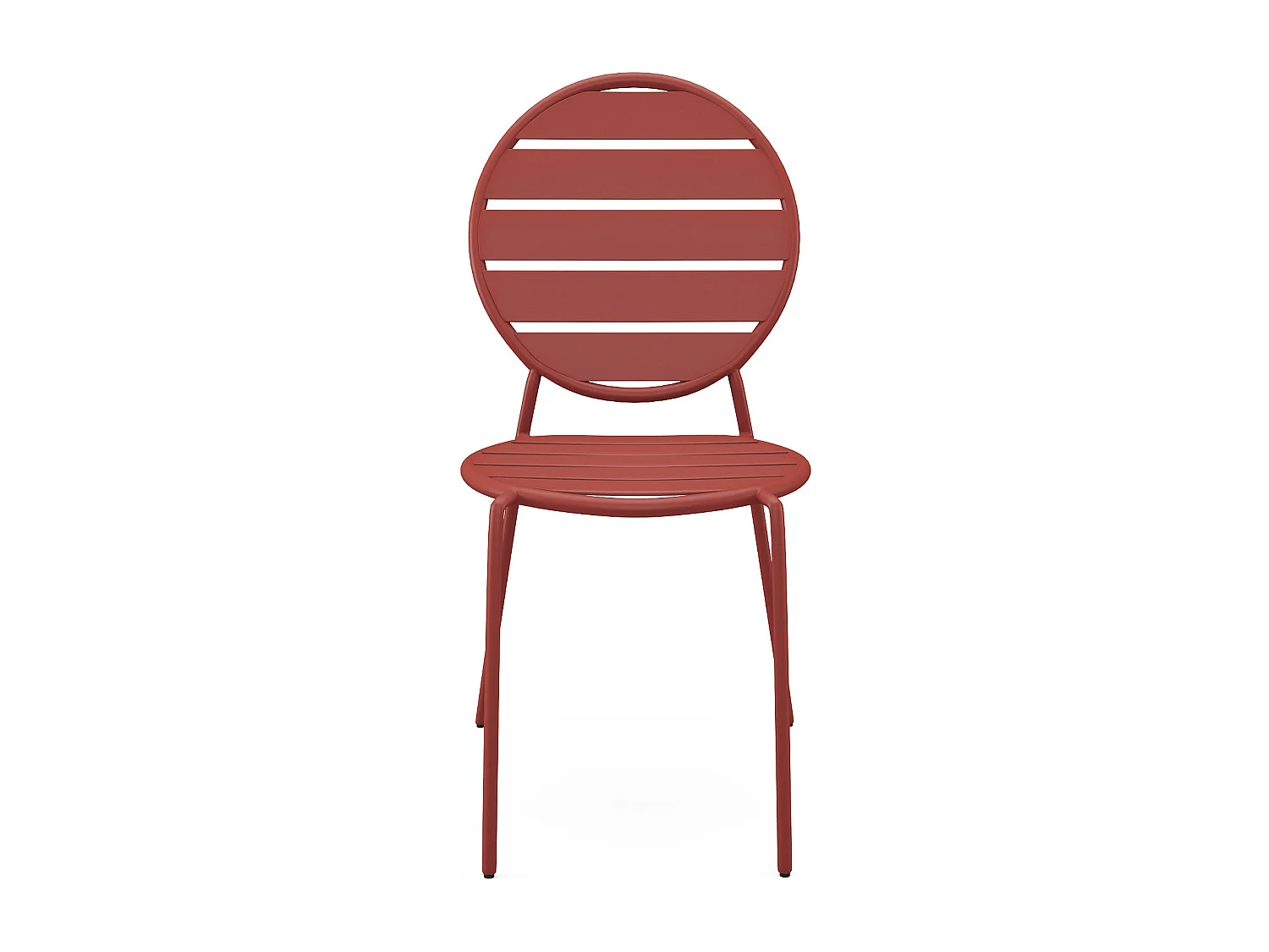Lot De 4 Chaises De Jardin Empilables MONTEFARO - Métal Terracotta - Résistantes Aux Intempéries