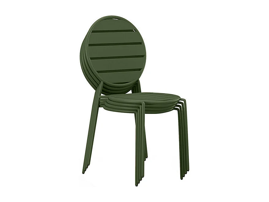 Sett med 4 metallhagestol som kan stables i metall - Khaki - MONTEFARO fra MYLIA