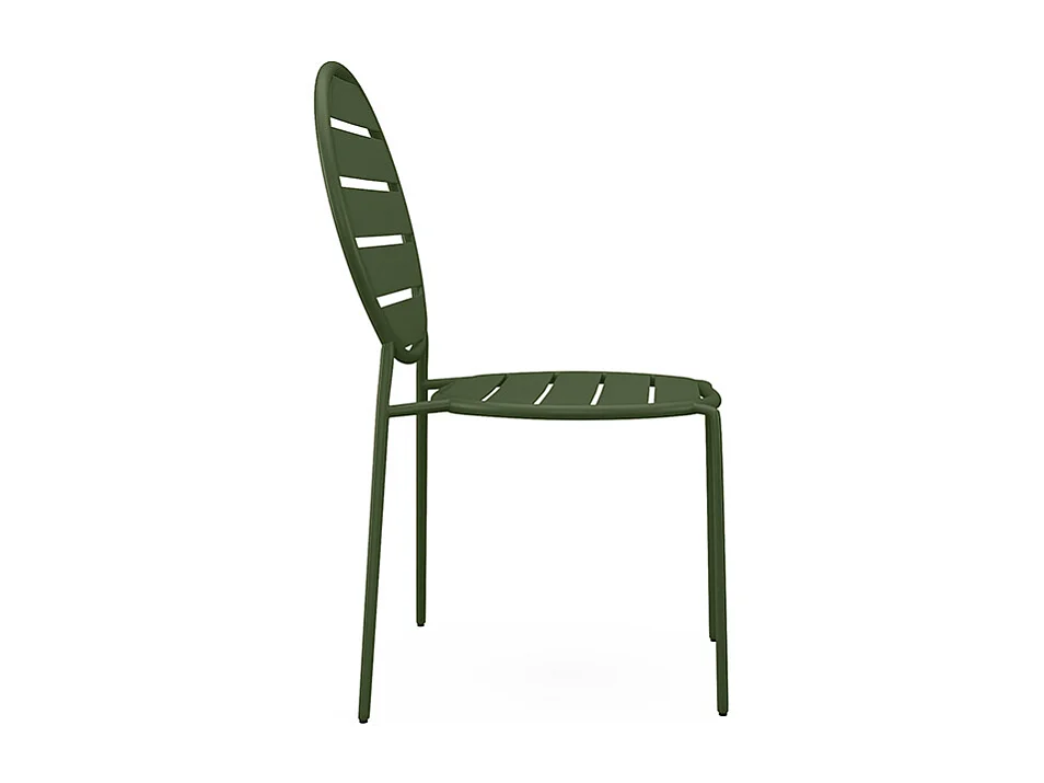 Sett med 4 metallhagestol som kan stables i metall - Khaki - MONTEFARO fra MYLIA