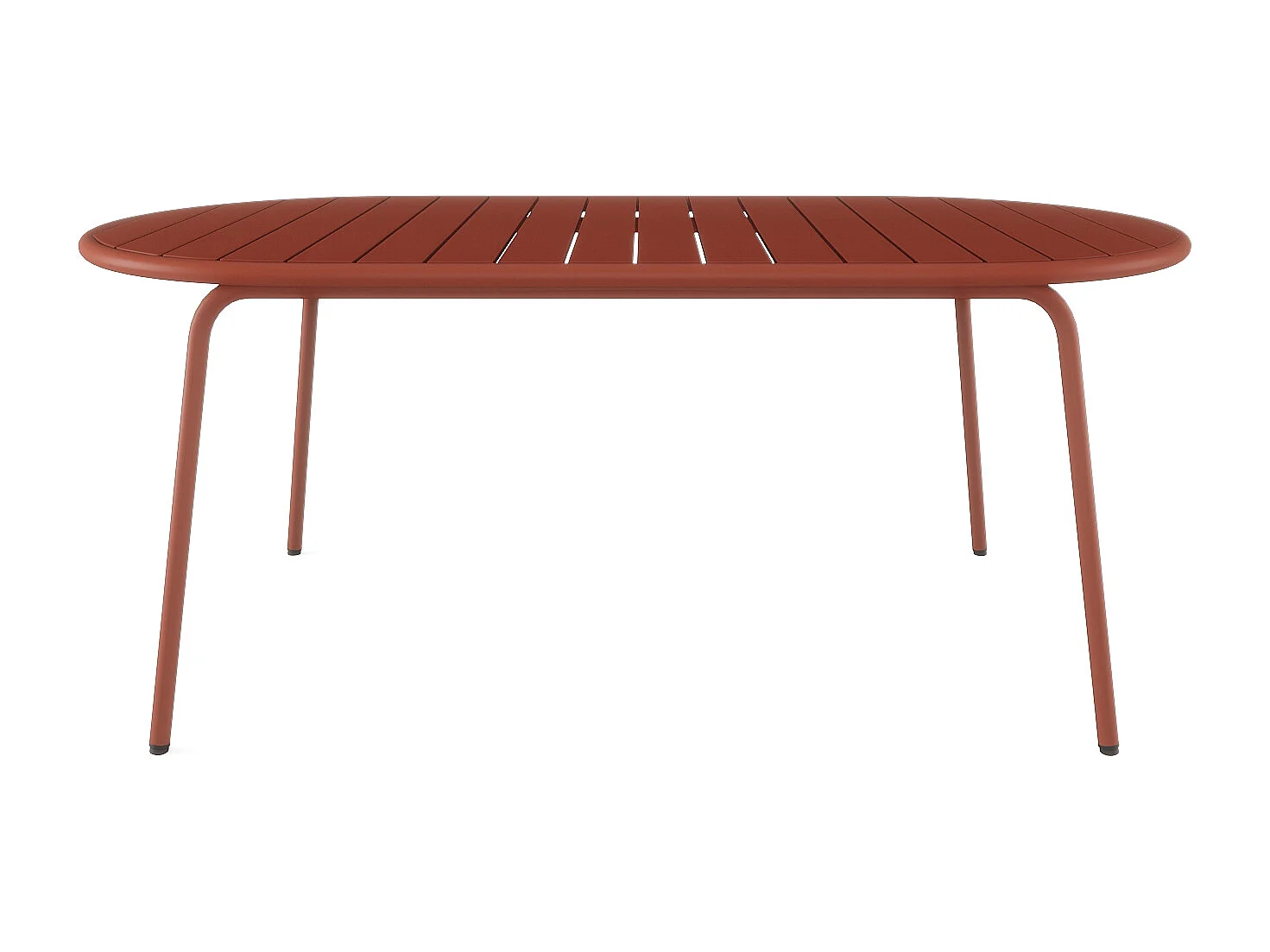 Mesa de jardín ovalada L.180 cm en metal - Terracota - MONTEFARO de MYLIA