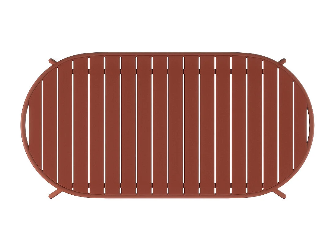 Mesa de jardín ovalada L.180 cm en metal - Terracota - MONTEFARO de MYLIA