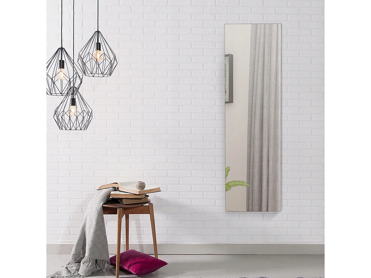 Schmuckschrank Wandspiegel mit LED Beleuchtung Spiegelschrank 120 x 35,5 x 10 cm Schwarz/Weiß-Weiß