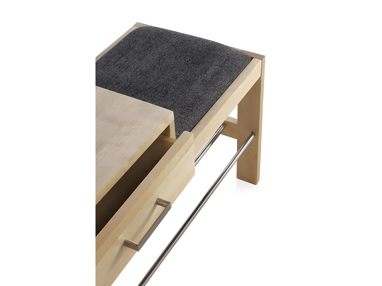 Banco com sapateira em madeira de bétula natural