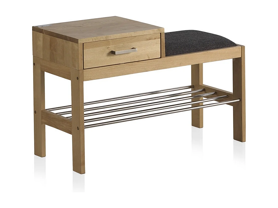 Banco com sapateira em madeira de bétula natural