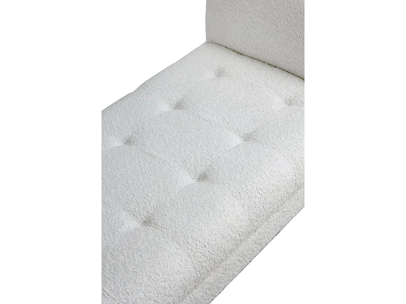 Banquette rembourrée blanche avec pieds en bois noir