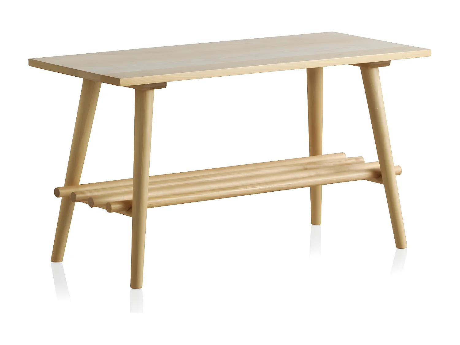 Banquillo de madera de abedul natural