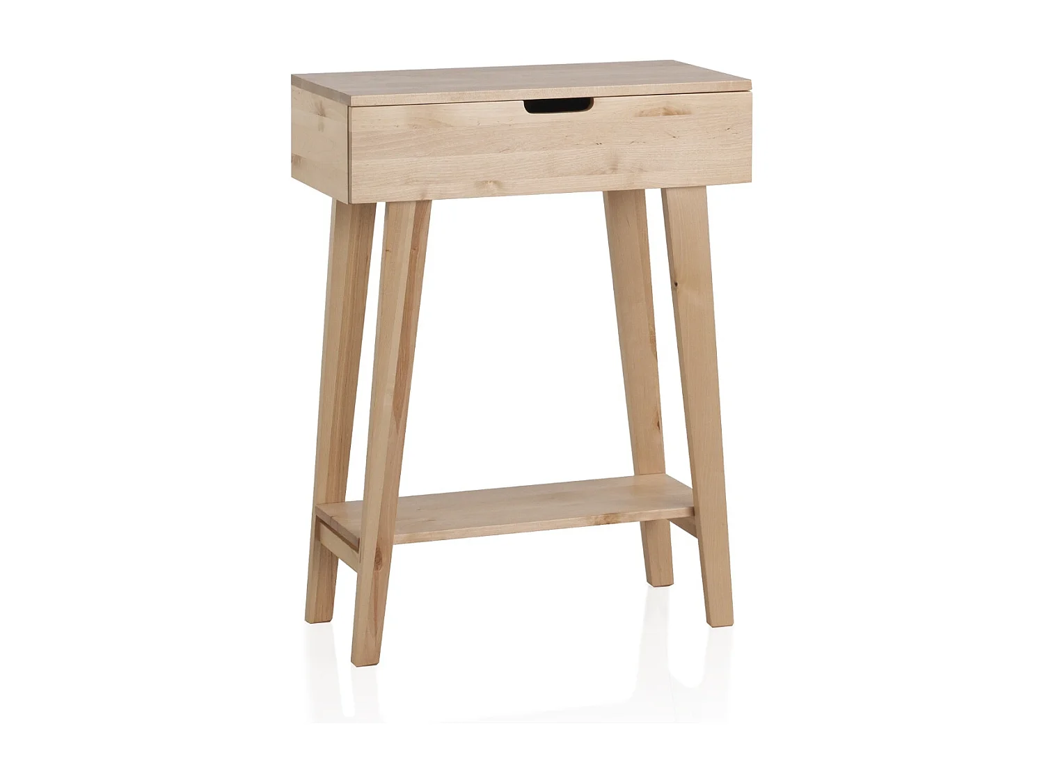Mesa auxiliar de madera de abedul natural