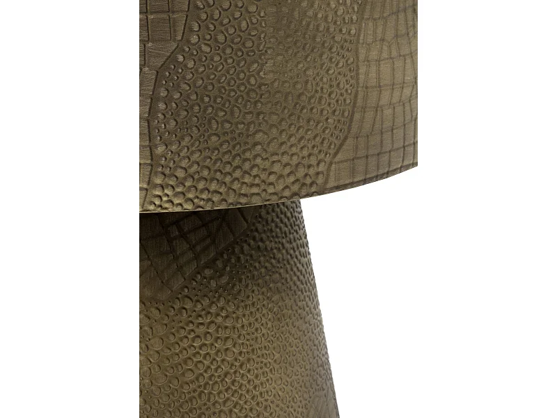 Mesa de apoio em metal dourado e vidro preto