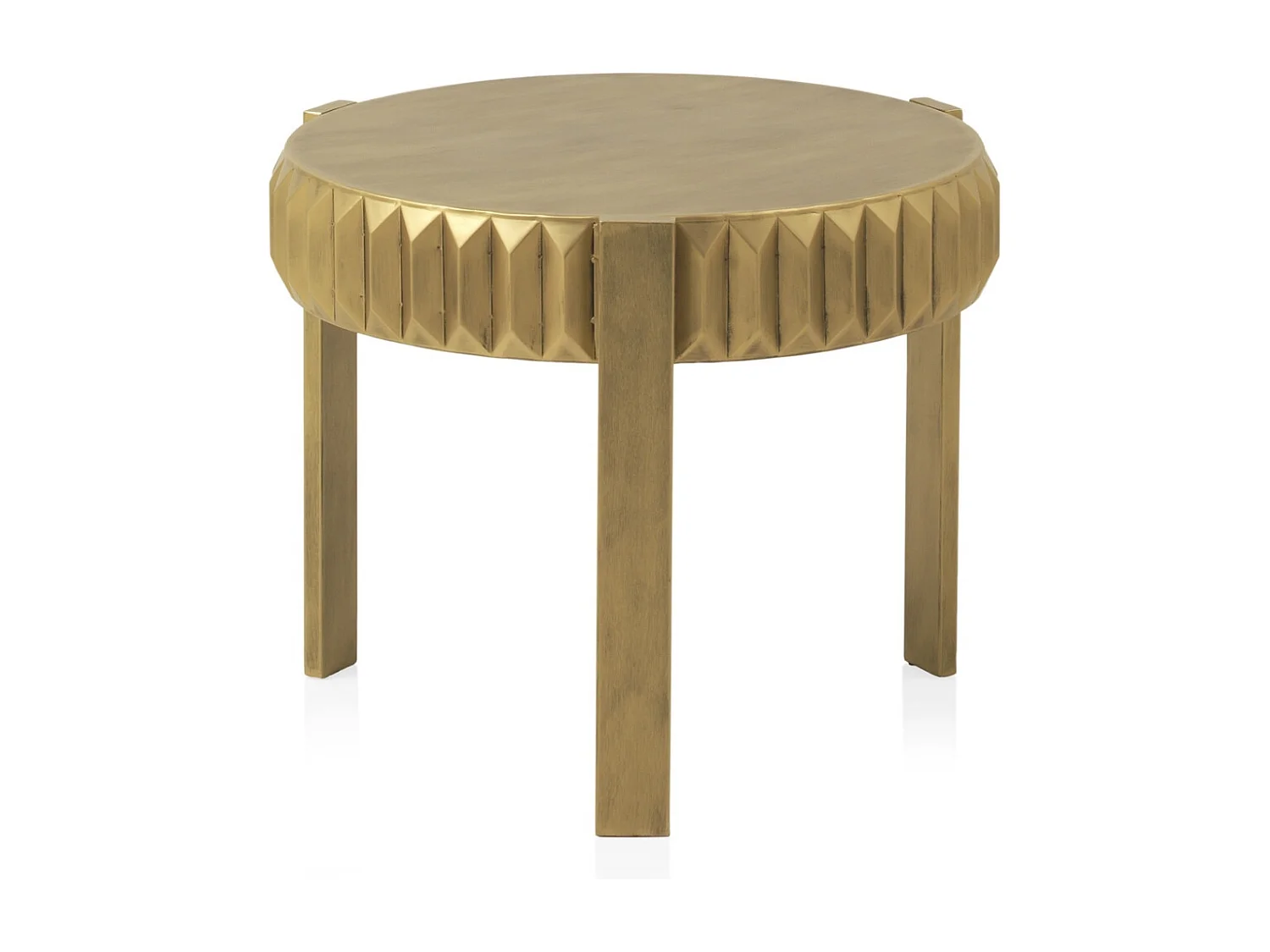 Mesa lateral de metal dourado