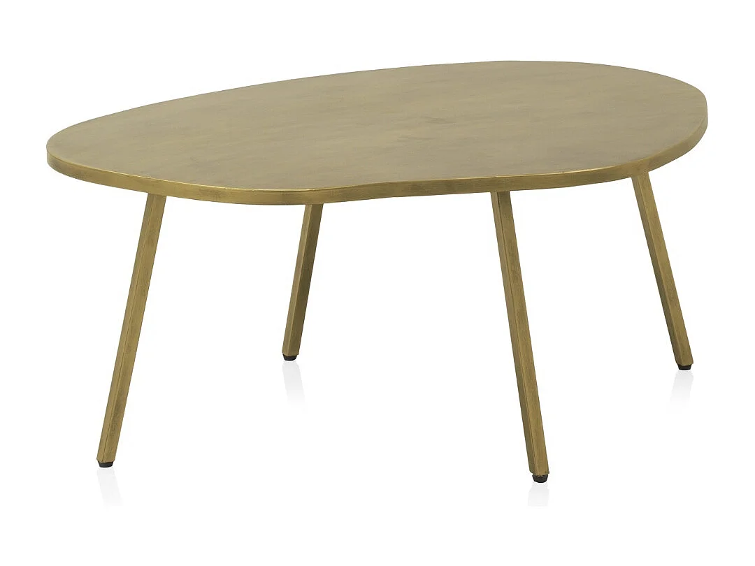 Mesa auxiliar de metal dorado