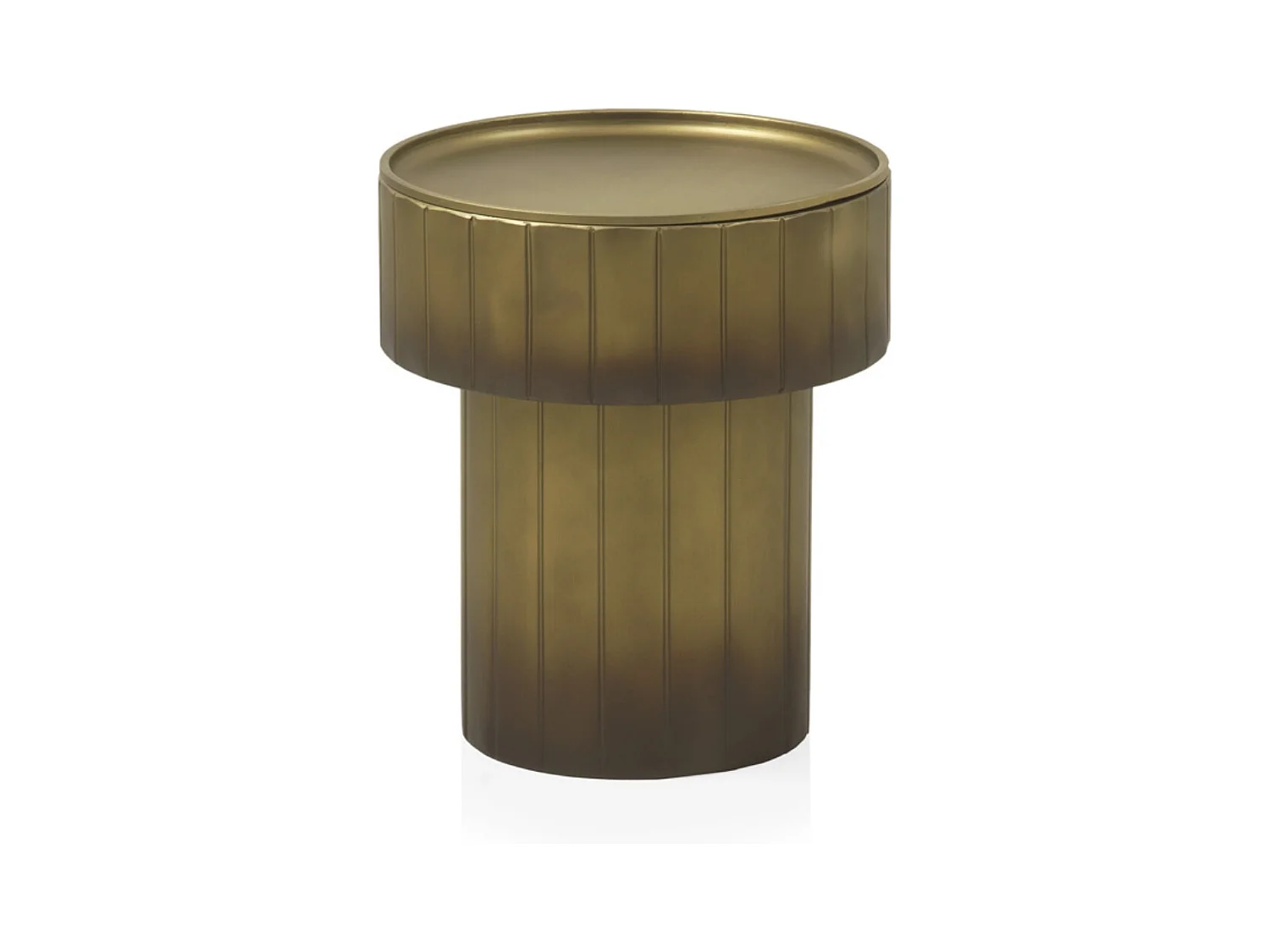 Mesa auxiliar de metal dorado