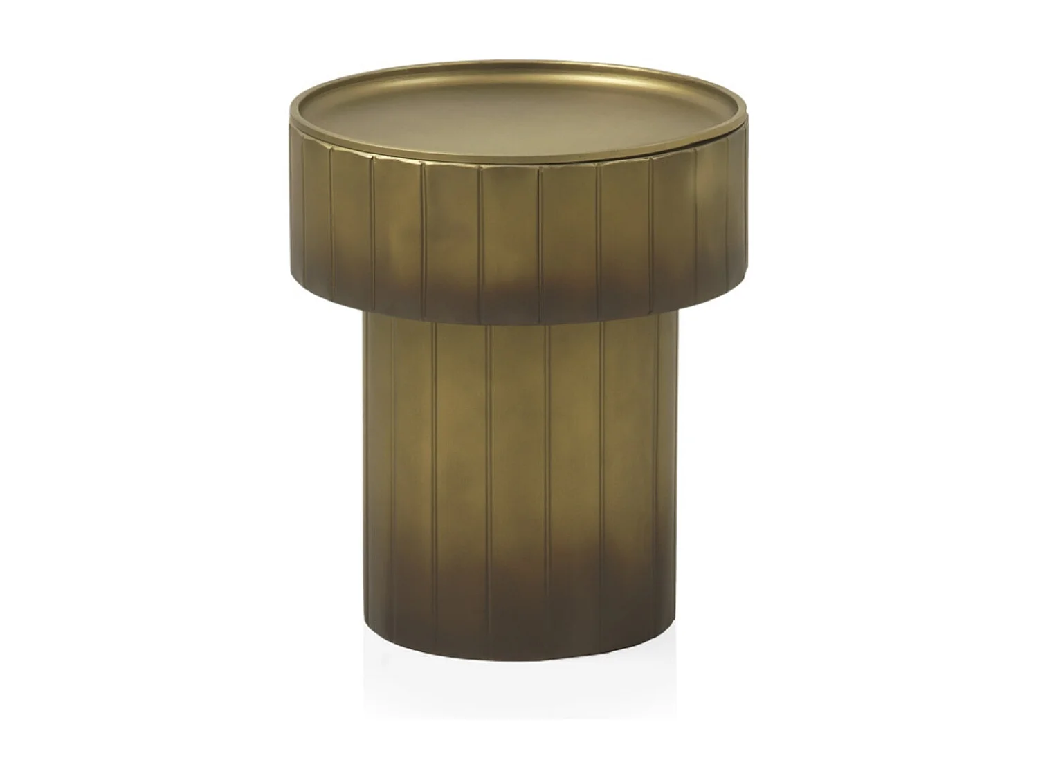 Mesa auxiliar de metal dorado