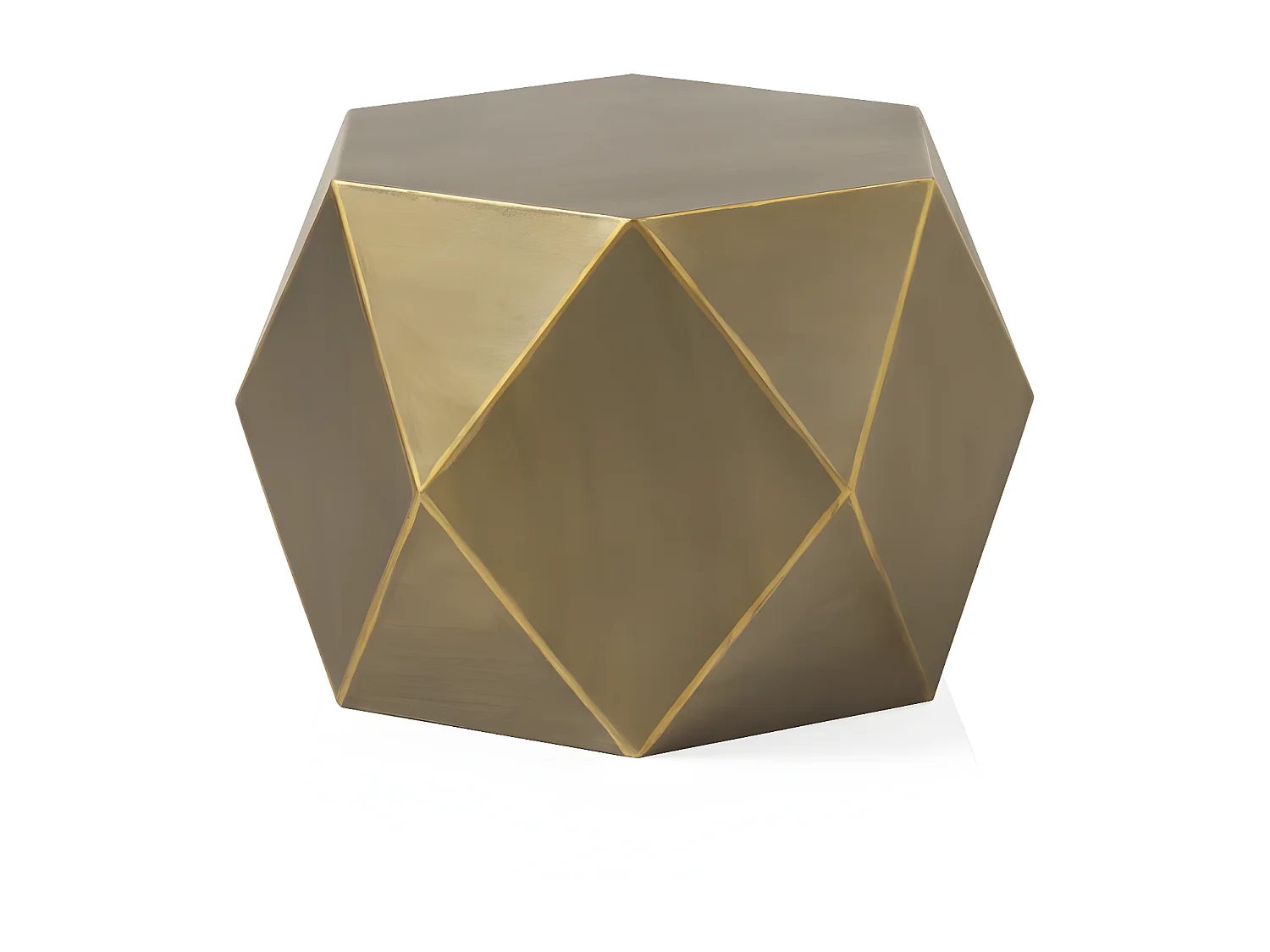 Mesa auxiliar de metal dorado