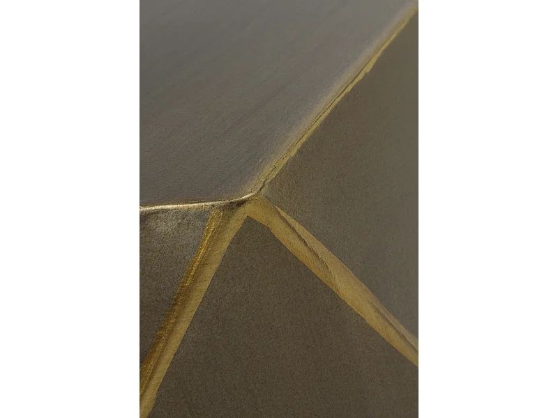 Mesa auxiliar de metal dorado