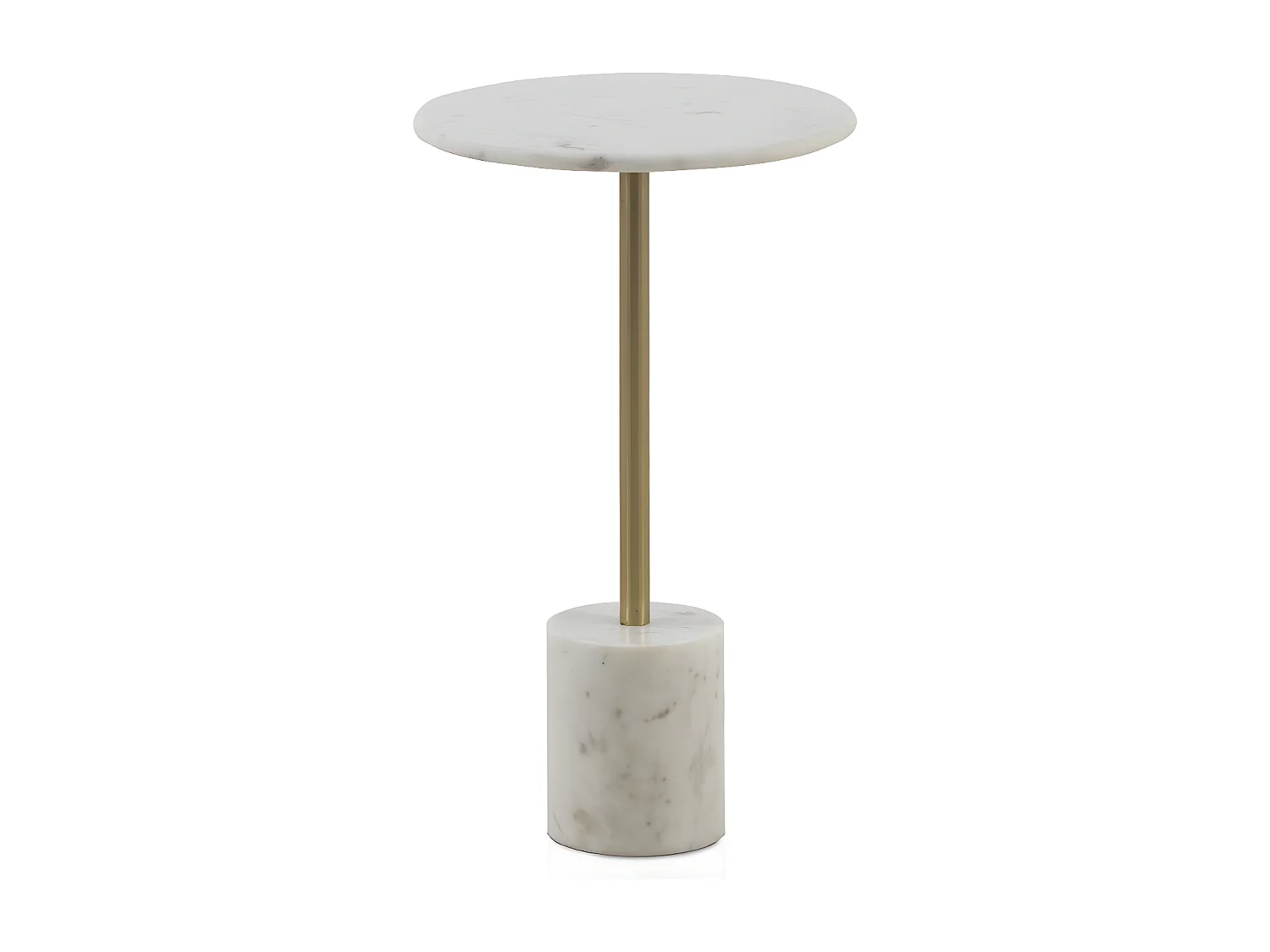 Table d'appoint avec base et plateau en marbre blanc