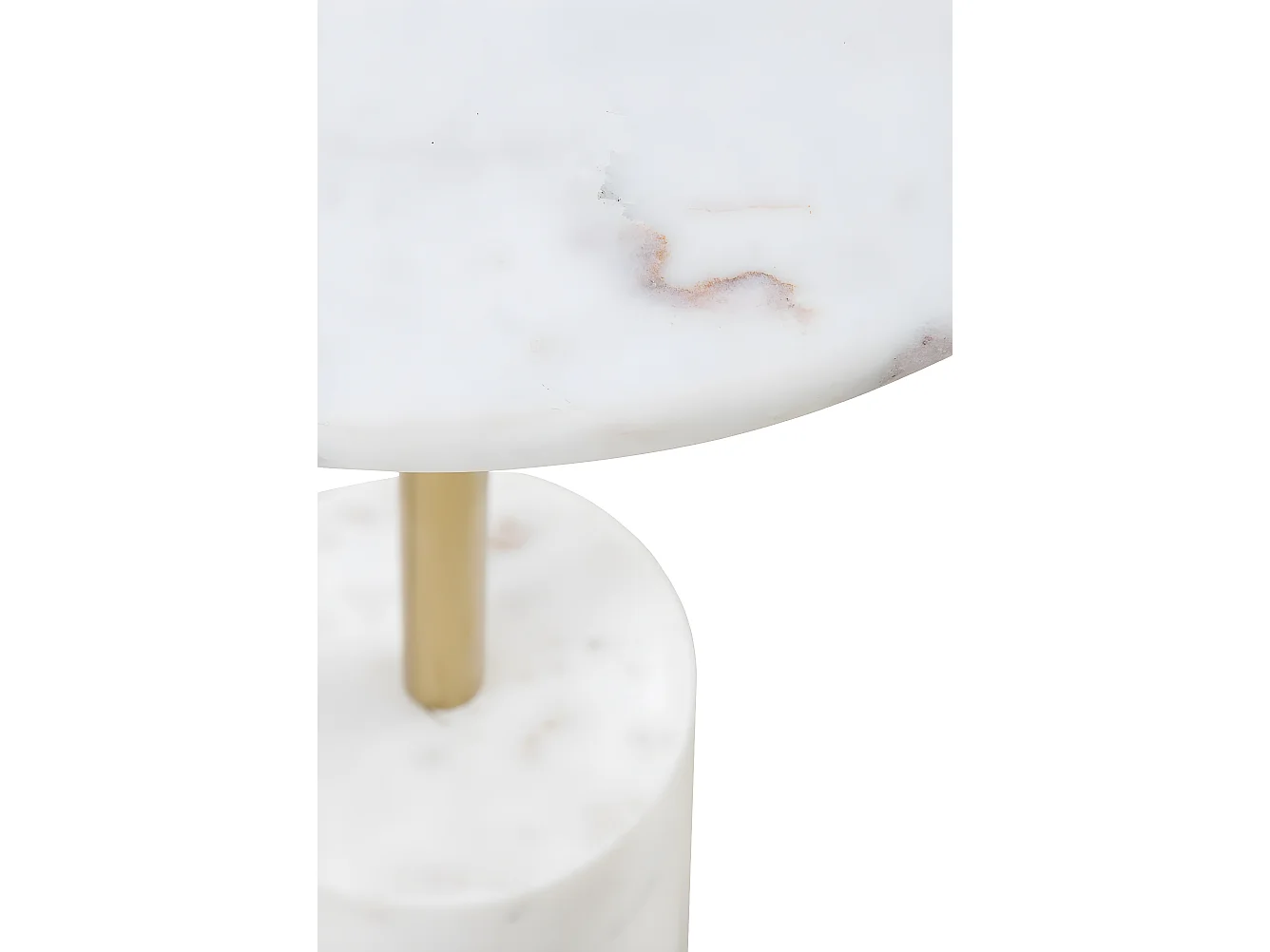 Table d'appoint avec base et plateau en marbre blanc