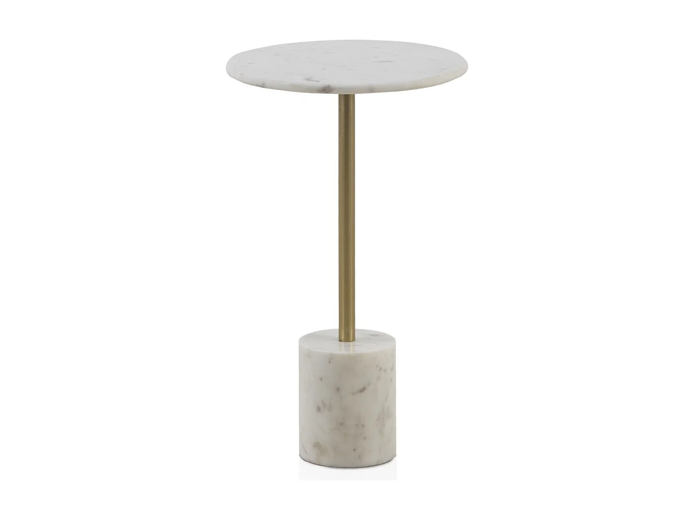 Table d'appoint avec piètement et plateau en marbre blanc