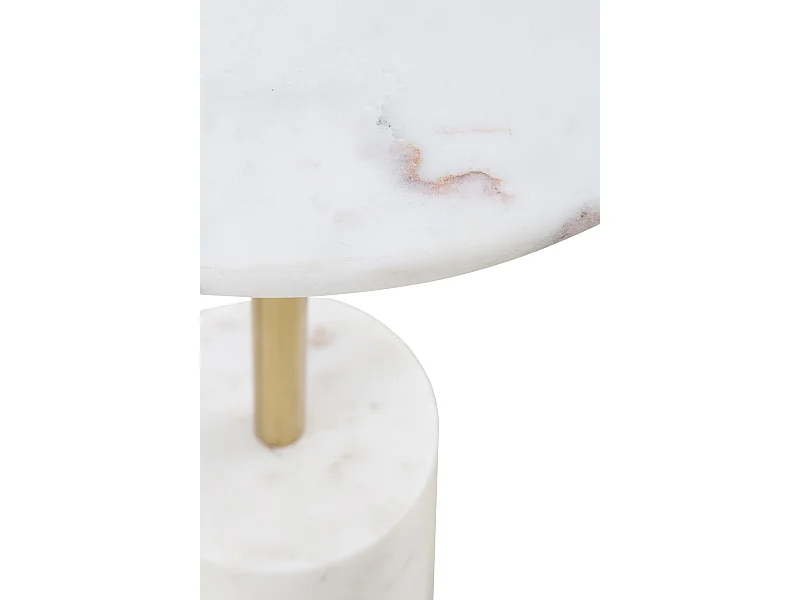 Table d'appoint avec piètement et plateau en marbre blanc
