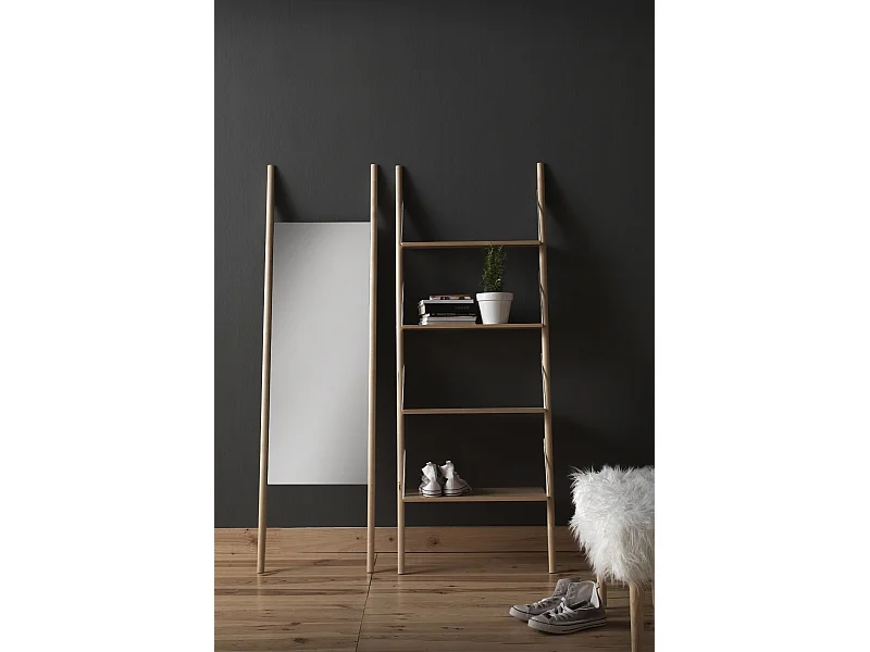 Prateleira de parede em madeira de bétula natural 4 prateleiras