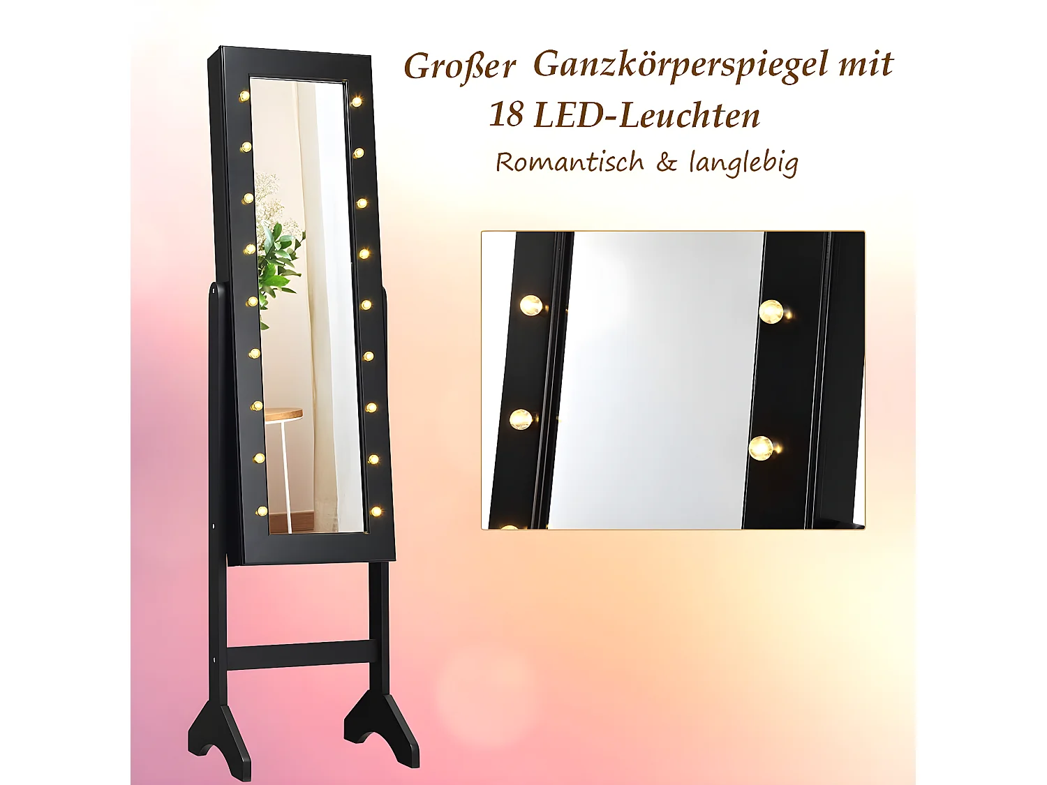 18 LED-Schmuckschrank