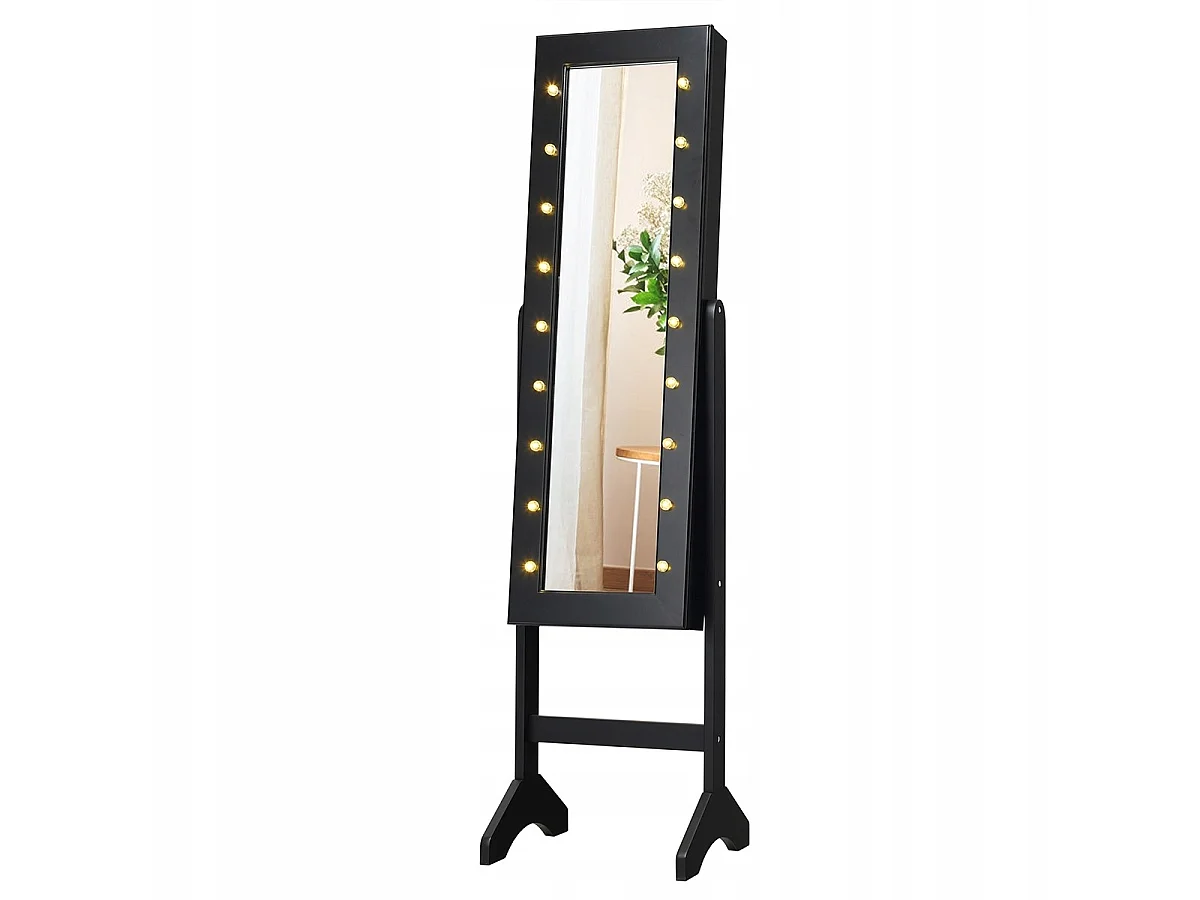 SCHMUCKSCHRANK, FRISIERTISCH MIT SPIEGEL UND LED-BELEUCHTUNG