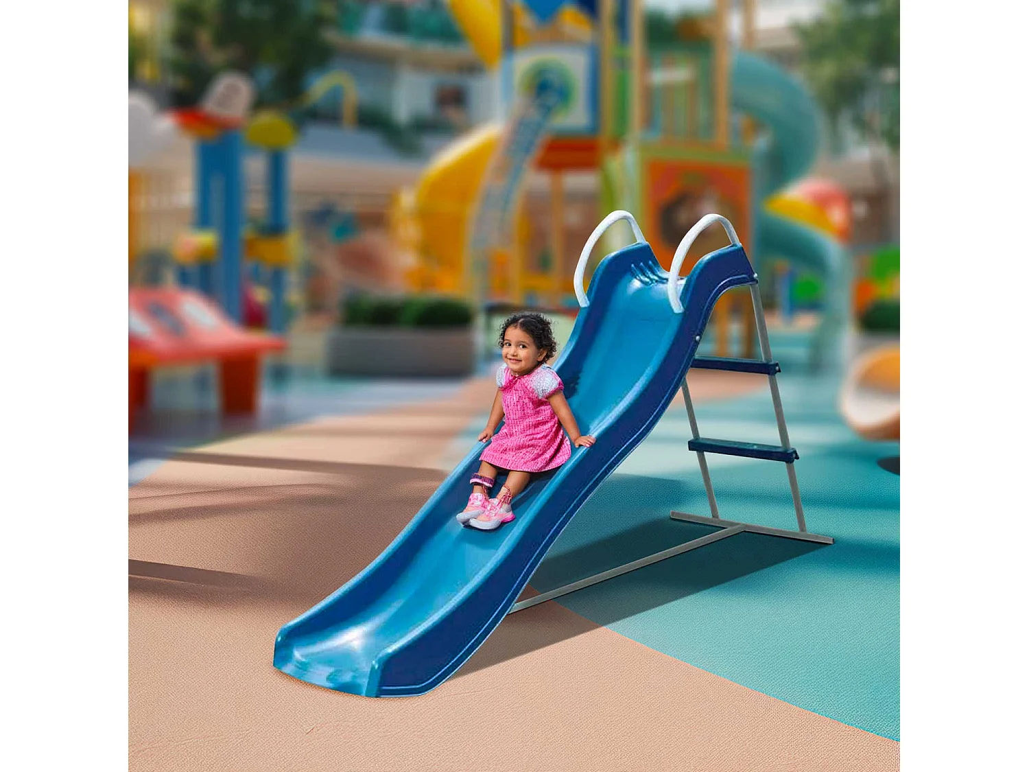 Sweepee - Toboggan pour enfants 2 étapes avec connexion d'eau