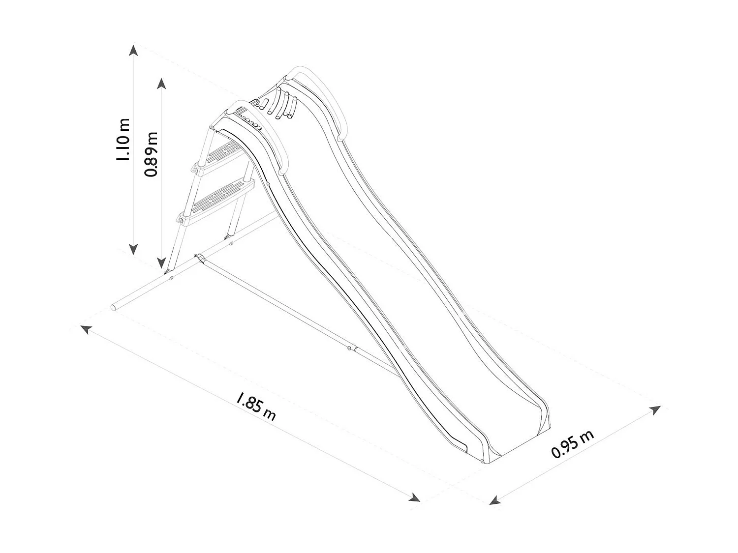 Sweepee - Toboggan pour enfants 2 étapes avec connexion d'eau