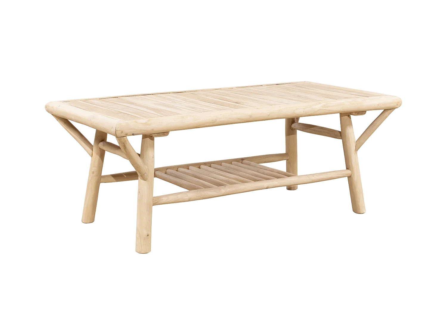 Table basse de jardin rectangulaire en teck L.120 cm - Naturel clair - TULUM de MYLIA