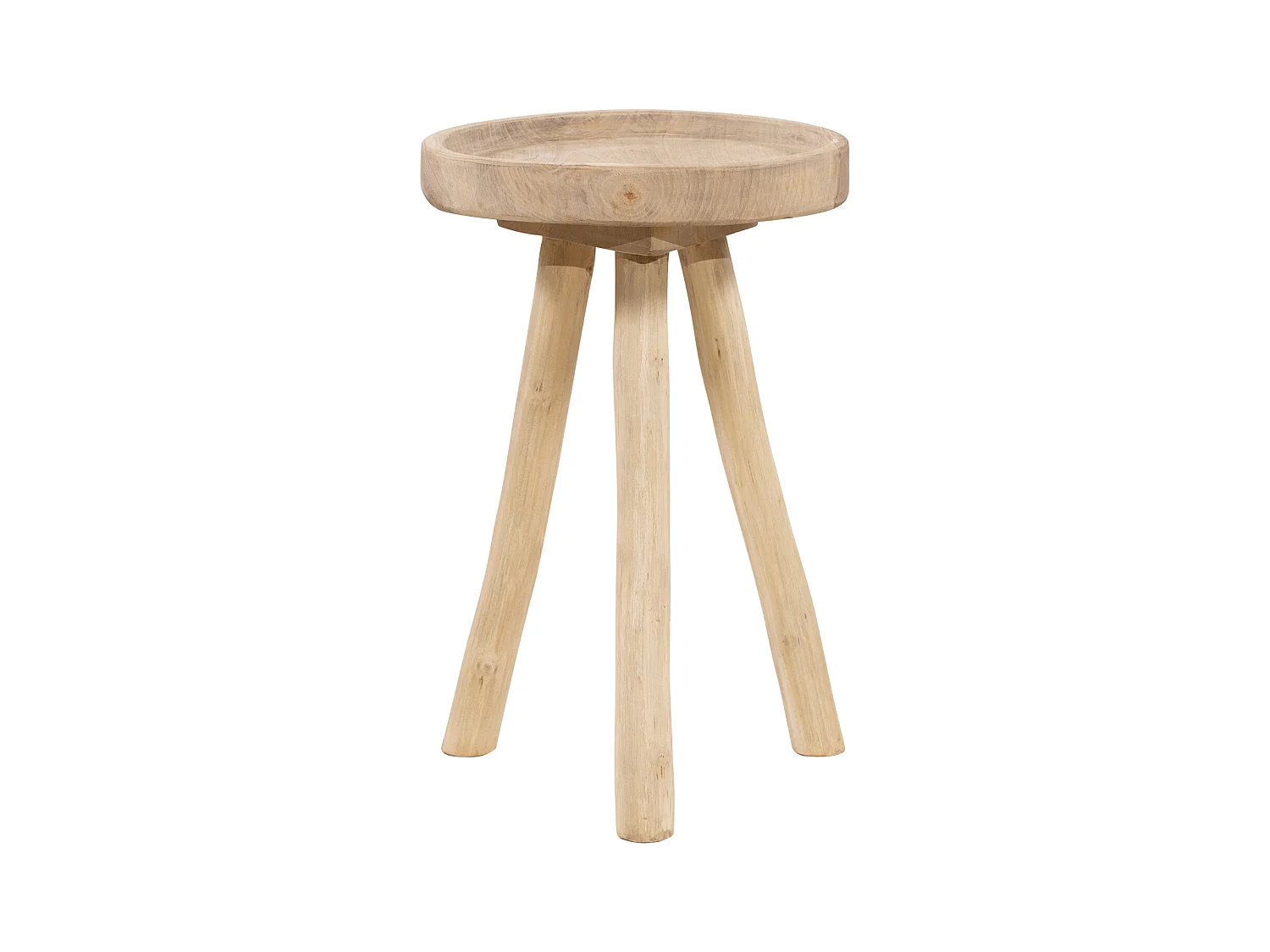 Set van 2 tuinbijzettafel van teakhout D30 cm - Licht naturel - TULUM van MYLIA