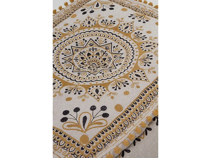 Puff rectangular textil color lino