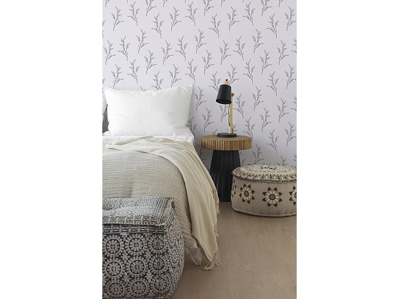 Puff rectangular textil color gris