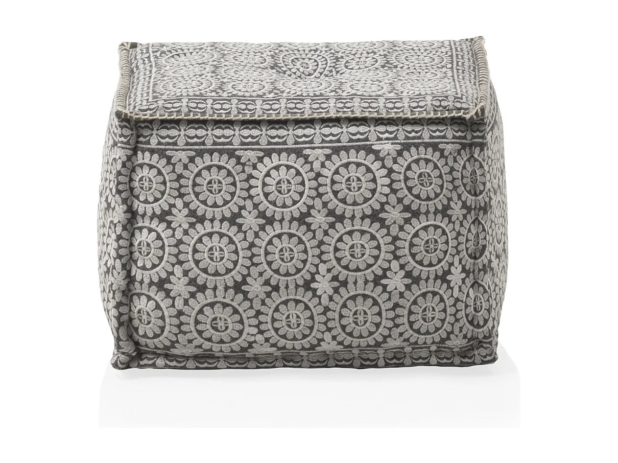 Puff rectangular textil color gris