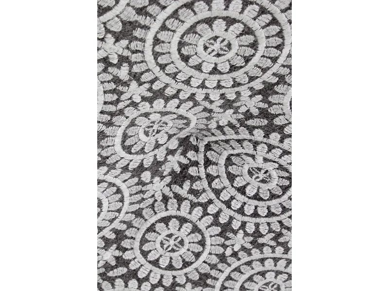 Puff rectangular textil color gris