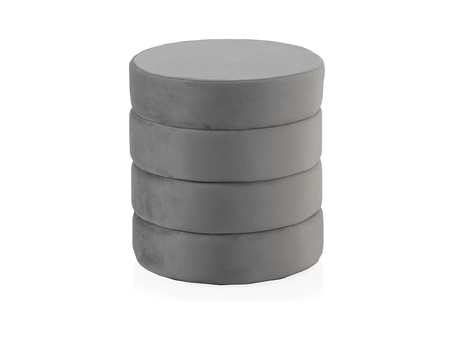 Pouf tapissé de velours gris