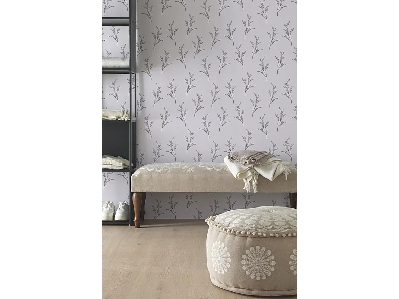 Pouf rond en tissu, diamètre 55 cm, couleur lin