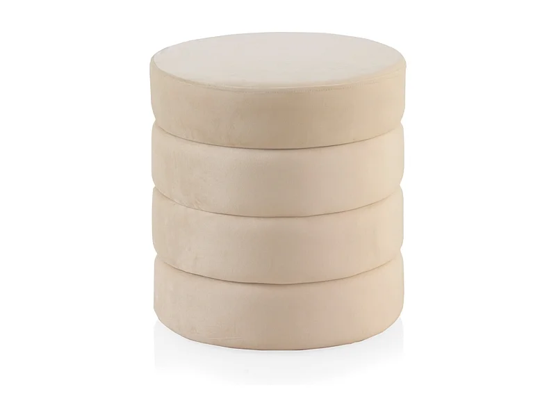 Puff gepolstert mit weißem, samtigem Stoff